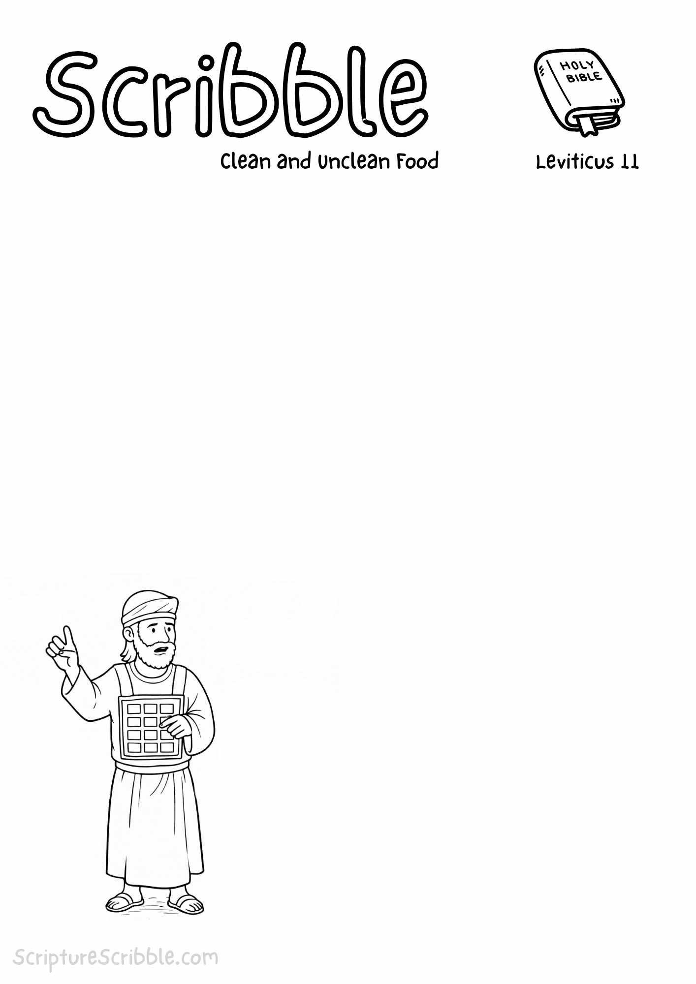 Printable reflection and drawing activity for Clean and Unclean Food Devotional Drawing – Leviticus 11