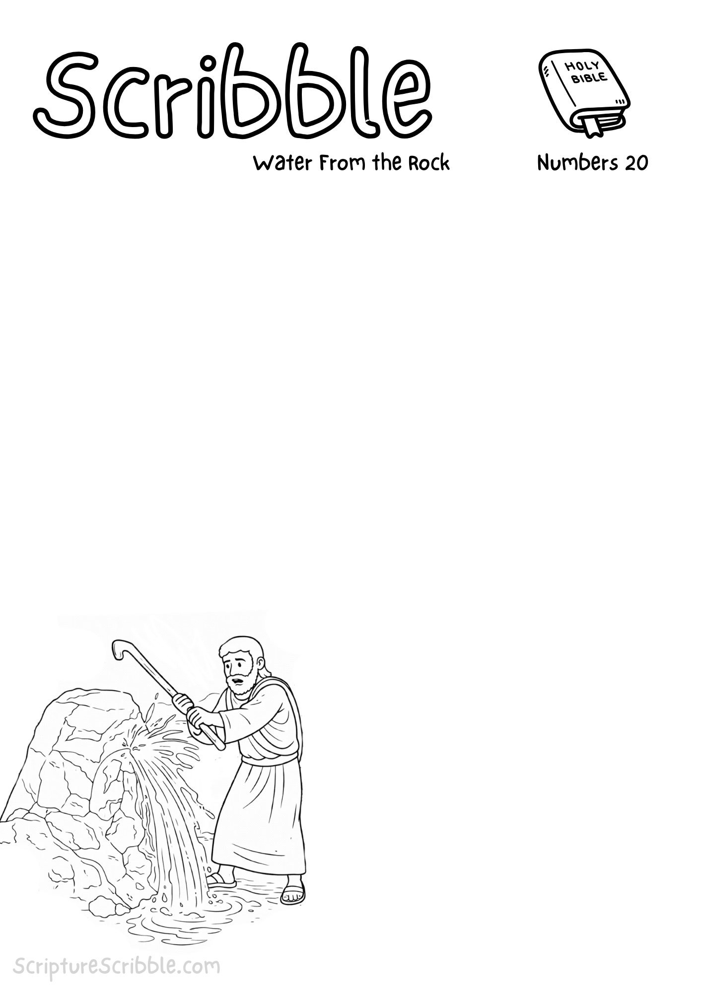 Printable reflection and drawing activity for Water From the Rock Devotional Drawing – Numbers 20