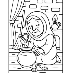 The Lost Coin: Find & Color Parable Worksheet