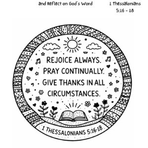 1 Thessalonians 5:16–18 Coloring Page – Rejoice Always Printable