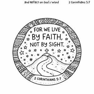 2 Corinthians 5:7 Coloring Page – Live by Faith Not by Sight Printable