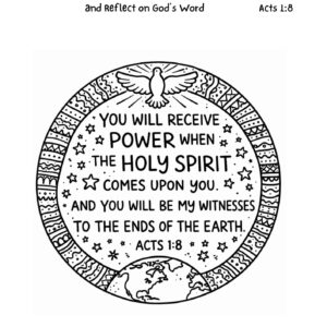 Acts 1:8 Coloring Page – You Will Receive Power When the Holy Spirit Comes