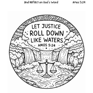 Amos 5:24 Coloring Page – Let Justice Roll Down Like Waters Printable