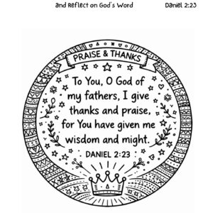 Daniel 2:23 Coloring Page – Thanks and Praise for Wisdom Printable