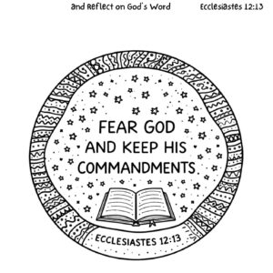 Ecclesiastes 12:13 Coloring Page – Fear God and Keep His Commandments Printable