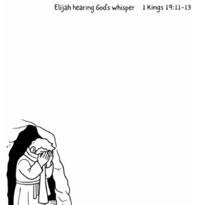 Elijah Hearing God’s Whisper – Devotional Drawing Page