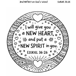 Ezekiel 36:26 Devotional Drawing Page Printable