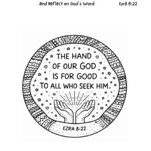 Ezra 8:22 Coloring Page – The Hand of Our God Is for Good Printable