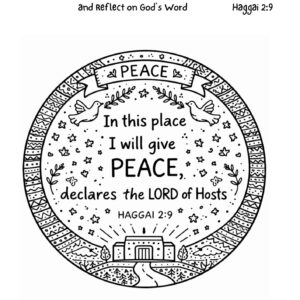 Haggai 2:9 Coloring Page – In This Place I Will Give Peace Printable