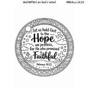 Hebrews 10:23 Coloring Page – Hold Fast to Hope Printable