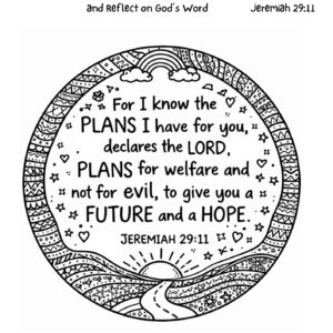 Jeremiah 29:11 Coloring Page – Plans for a Future and a Hope Printable