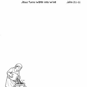 John 2:1–11 - Jesus Turns Water into Wine Devotional Drawing Page