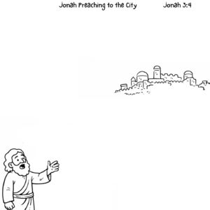 Jonah 3:4 Devotional Drawing Page Printable