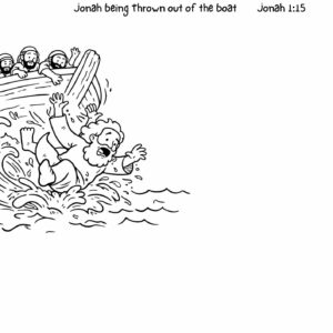 Jonah 1:15 Devotional Drawing Page Printable