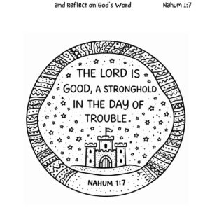 Nahum 1:7 Coloring Page – The Lord Is Good, A Stronghold in Trouble Printable