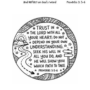 Proverbs 3:5–6 Coloring Page – Trust in the Lord with All Your Heart Printable