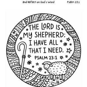 Psalm 23:1 Coloring Page – The Lord Is My Shepherd Printable