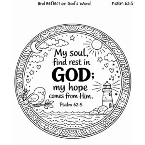 Psalm 62:5 Coloring Page – Find Rest in God Printable