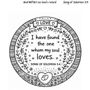 Song of Solomon 3:4 Coloring Page – I Have Found the One My Soul Loves Printable