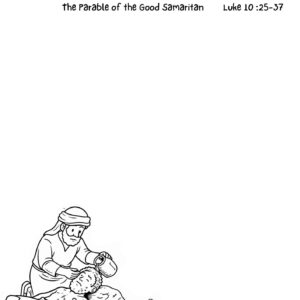 Luke 10:25–37 - Good Samaritan Devotional Drawing Page