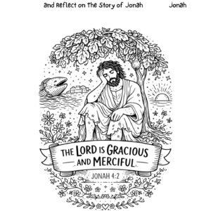 The Lord Is Gracious and Merciful: Jonah 4:2 Bible Coloring Page & Devotional Reflection Printable