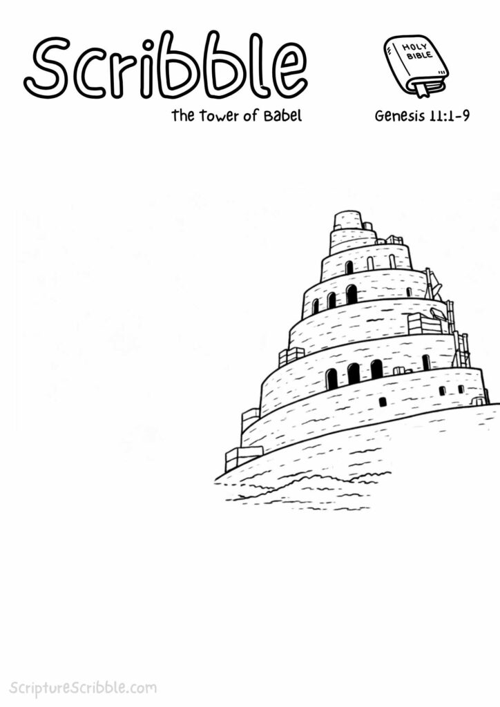 Genesis 11:1–9 – Tower of Babel Devotional Drawing Page