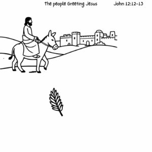 Palm Sunday Coloring Page – John 12:12–13 Printable for Kids